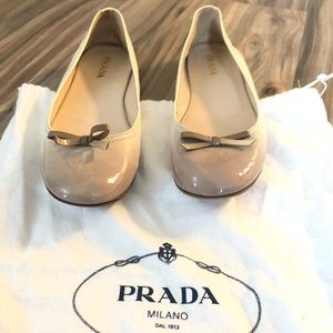 Prada ombré patent leather ballet flat
